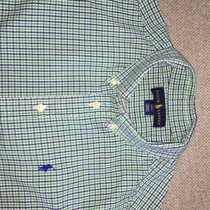 Ralph Lauren Men's Green and Blue Plaid Shirt 16
